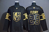 Vegas Golden Knights 29 Marc Andre Fleury Black With Special Glittery Logo Adidas Jersey,baseball caps,new era cap wholesale,wholesale hats
